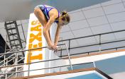 longhorn girl diving - mid air hasn't left board